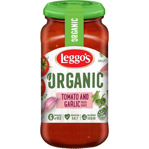 Leggo's Organic Tomato & Garlic Pasta Sauce No Added Sugar 500g