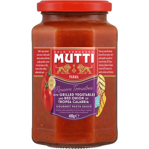 Mutti Gourmet Pasta Sauce Rossoro Tomatoes Grilled Vegetables 400g