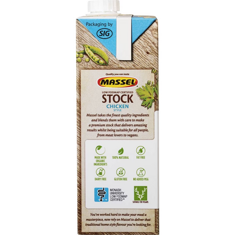 Massel Plant Based Chicken Style Liquid Stock Salt Reduced 1l