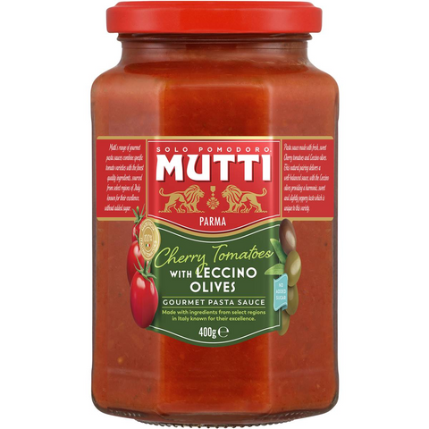 Mutti Gourmet Pasta Sauce Cherry Tomatoes With Leccino Olives 400g