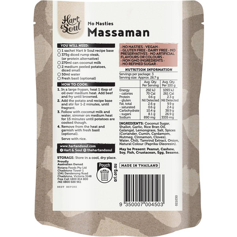 Hart & Soul All Natural Massaman Curry Recipe Base 80g