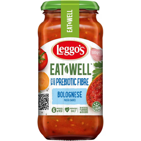 Leggo's Eat Well Bolognese Pasta Sauce With Prebiotic Fibre 500g