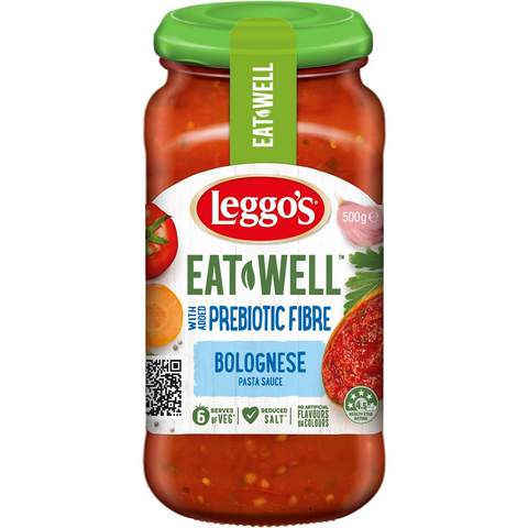 Leggo's Eat Well Bolognese Pasta Sauce With Prebiotic Fibre 500g