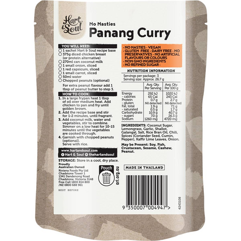 Hart & Soul All Natural Panang Curry Recipe Base 80g