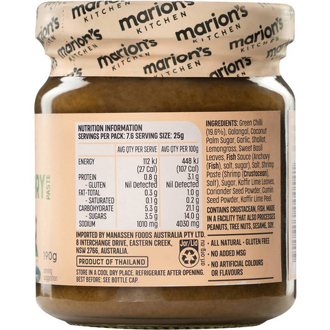 Marion's Kitchen Green Curry Paste 190g