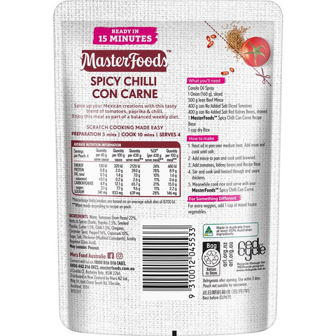 Masterfoods Chilli Con Carne Recipe Base 170g