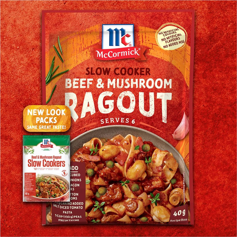 Mccormick Slow Cooker Beef & Mushroom Ragout Recipe Base 40g