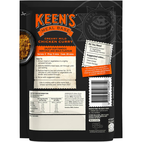 Keen's Meal Base Creamy Mild Chicken Curry 285g