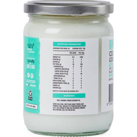 Raw C Organic Coconut Oil 500ml