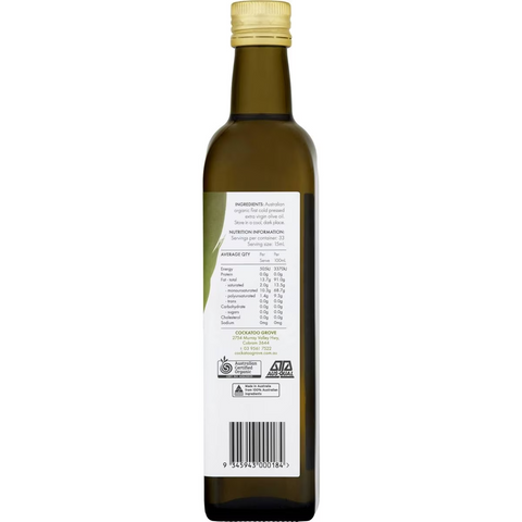 Cockatoo Grove Organic Australian Extra Virgin Olive Oil 500ml