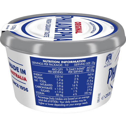 Philadelphia Original Cream Cheese Spread Tub 250g