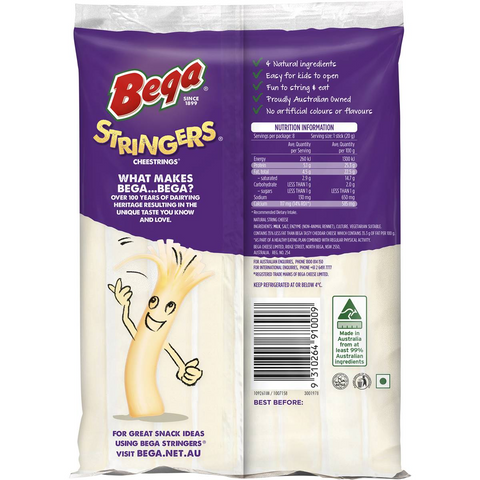 Bega Cheese Stringers Peelable Cheese 8 Pack