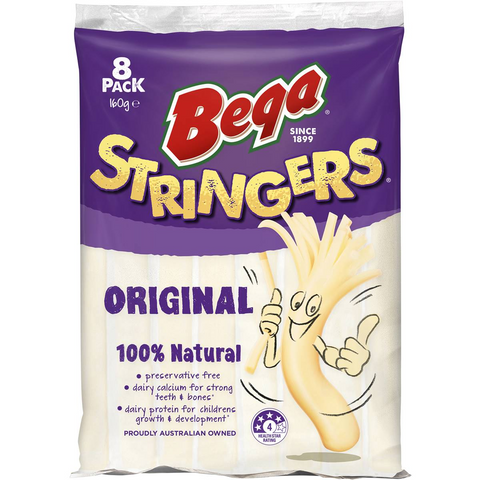 Bega Cheese Stringers Peelable Cheese 8 Pack