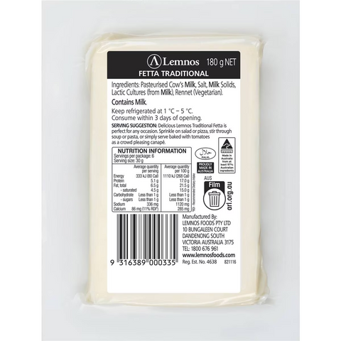 Lemnos Traditional Fetta 180g