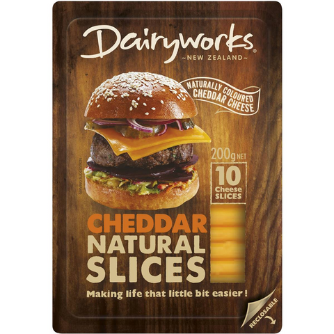 Dairyworks Cheddar Cheese Burger Slices 200g