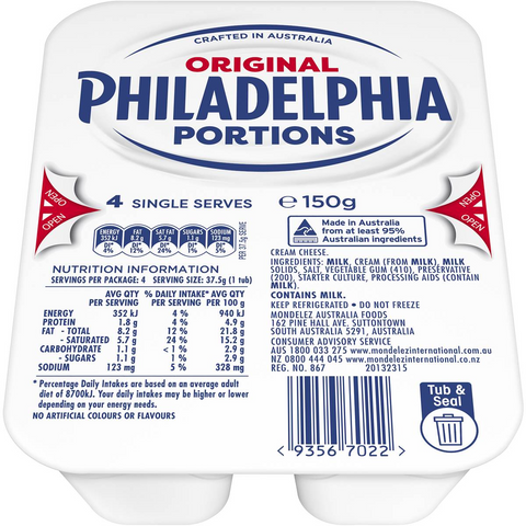 Philadelphia Original Cream Cheese Portions Snacks 150g