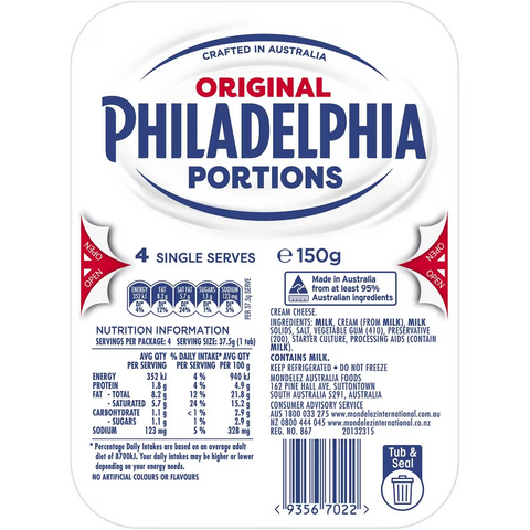 Philadelphia Original Cream Cheese Portions Snacks 150g