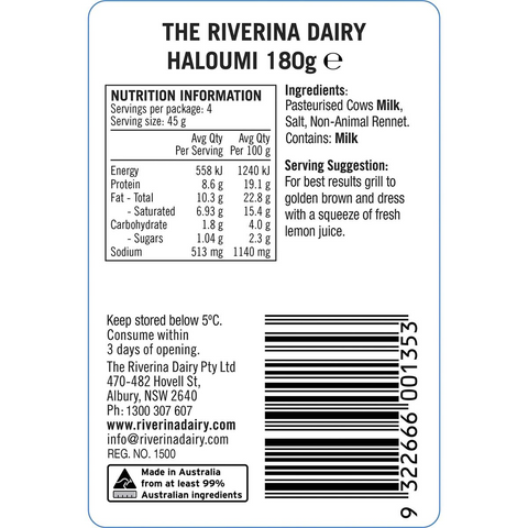 Riverina Dairy Cyprus Style Haloumi 180g