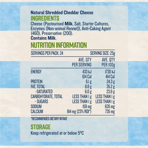 Devondale Shredded Tasty Cheese 600g