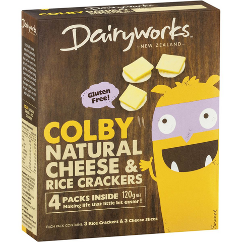 Dairyworks Colby Cheese & Rice Crackers 4x120g