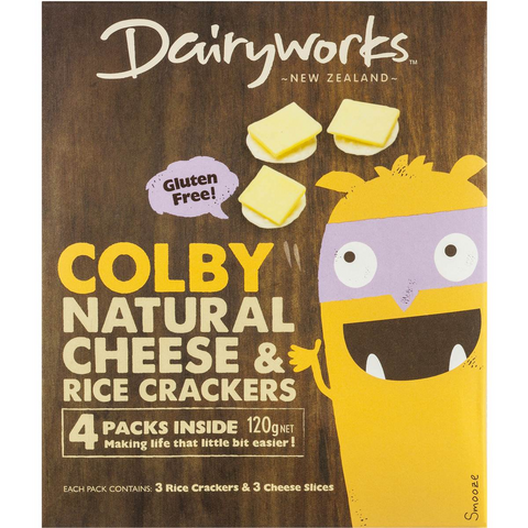 Dairyworks Colby Cheese & Rice Crackers 4x120g