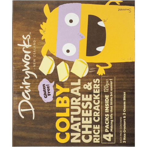 Dairyworks Colby Cheese & Rice Crackers 4x120g