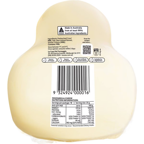 La Casa Del Formaggio Mozzarella Ball 450g