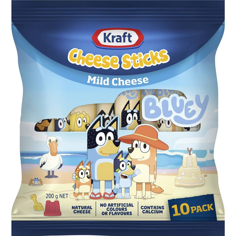 Kraft Bluey Mild Cheese Sticks 10 Pack