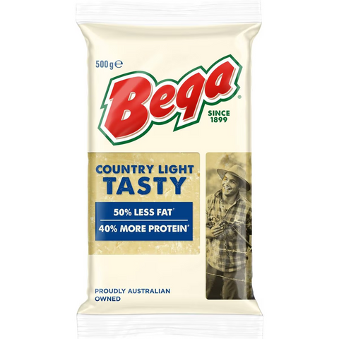 Bega Light Tasty 50% Less Fat Cheese 500g