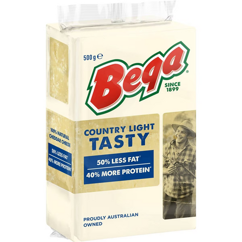 Bega Light Tasty 50% Less Fat Cheese 500g