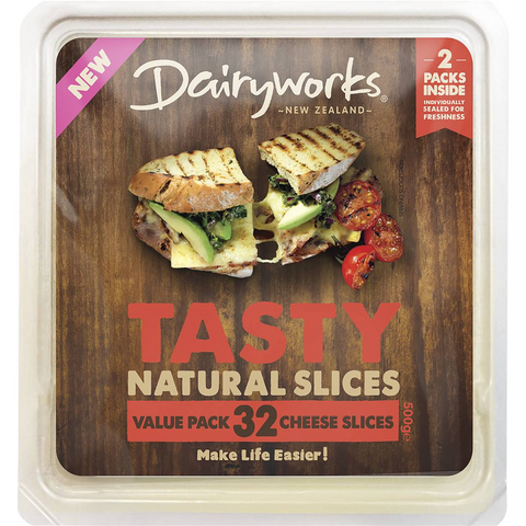 Dairyworks Tasty Cheese Slices 500g