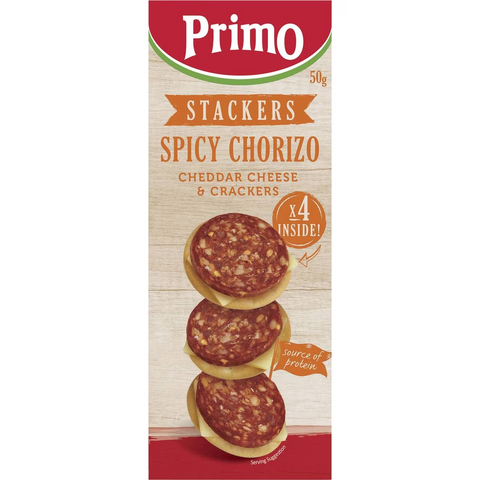 Primo Stackers Spicy Chrizo Cheese And Crackers 50g