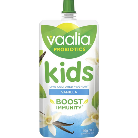 Vaalia Kids Probiotic Yoghurt Pouch Vanilla 140g