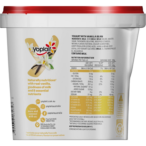 Yoplait Vanilla Yoghurt 1kg