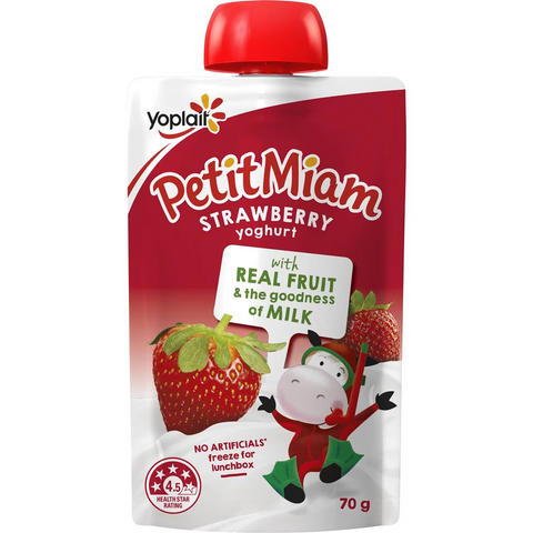 Yoplait Petit Miam Kids Yoghurt Pouch Strawberry 70g