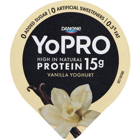 Yopro Danone High Protein Yoghurt No Added Sugar Vanilla 160g