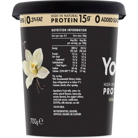 Yopro Danone High Protein Yoghurt No Added Sugar Vanilla 700g