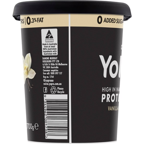 Yopro Danone High Protein Yoghurt No Added Sugar Vanilla 700g