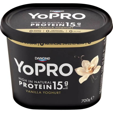 Yopro Danone High Protein Yoghurt No Added Sugar Vanilla 700g