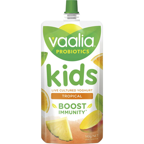 Vaalia Kids Probiotic Yoghurt Pouch Tropical 140g