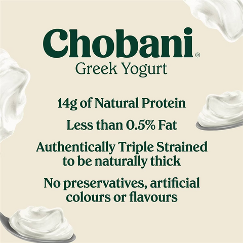 Chobani Greek Yogurt Natural Light Plain 907g