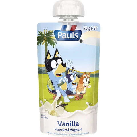 Pauls Bluey Yoghurt Pouch Vanilla 70g