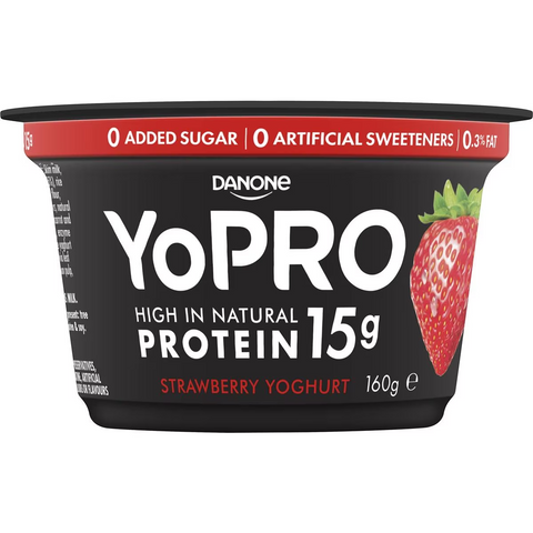 Yopro Danone High Protein Yoghurt No Added Sugar Strawberry 160g