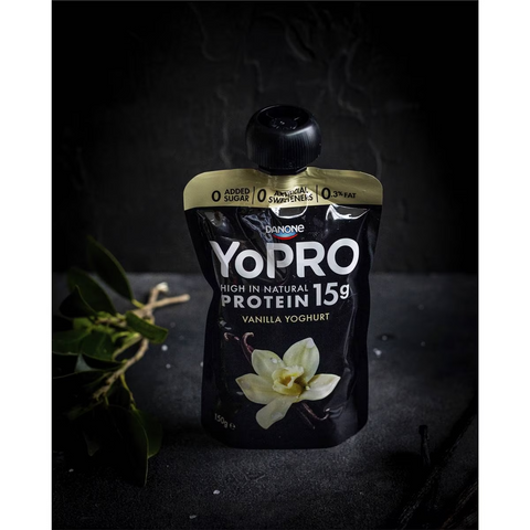 Yopro High Protein Yoghurt Pouch No Added Sugar Vanilla 150g