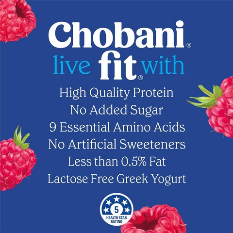 Chobani Fit Raspberry High Protein Greek Yogurt Pouch 140g