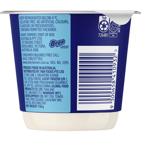 Dairy Farmers Thick & Creamy Classic Vanilla Yoghurt 150g