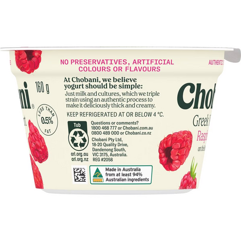 Chobani Greek Yogurt Raspberry 160g