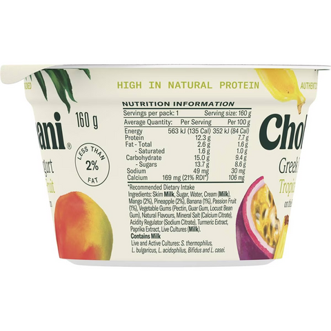 Chobani Greek Yogurt Tropical Fruit 160g