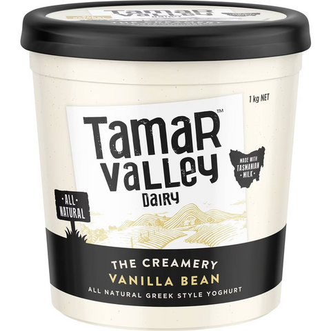 Tamar Valley Dairy Greek Style Yoghurt Vanilla Bean 1kg