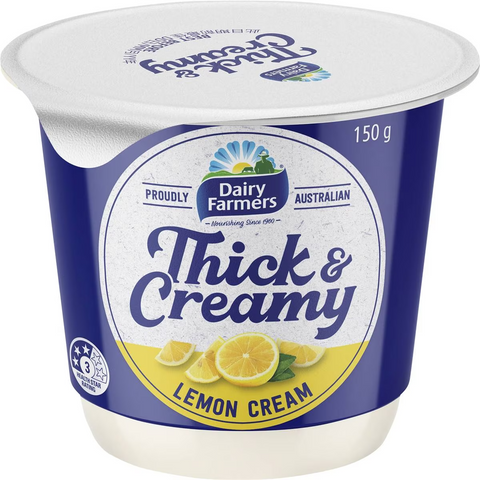 Dairy Farmers Thick & Creamy Lemon Cream Yoghurt 150g